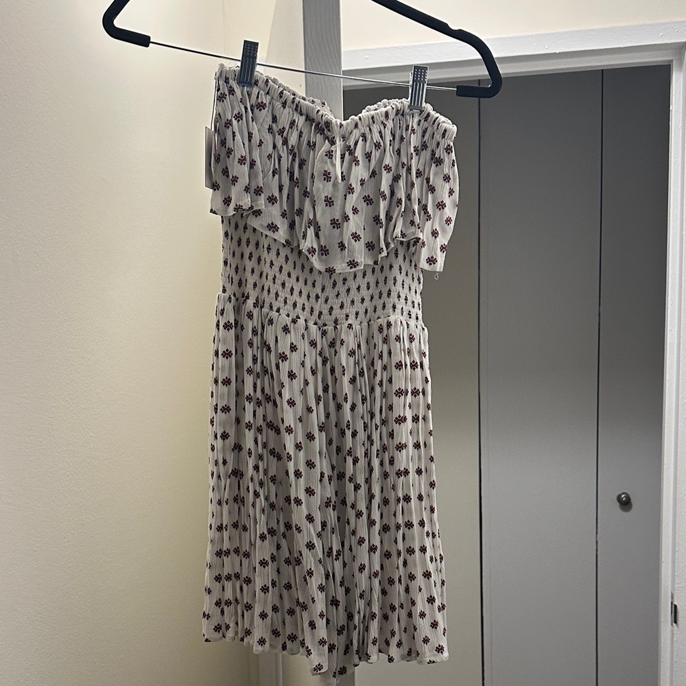 Jack by BB Dakota Strapless Dress in Cream and Red